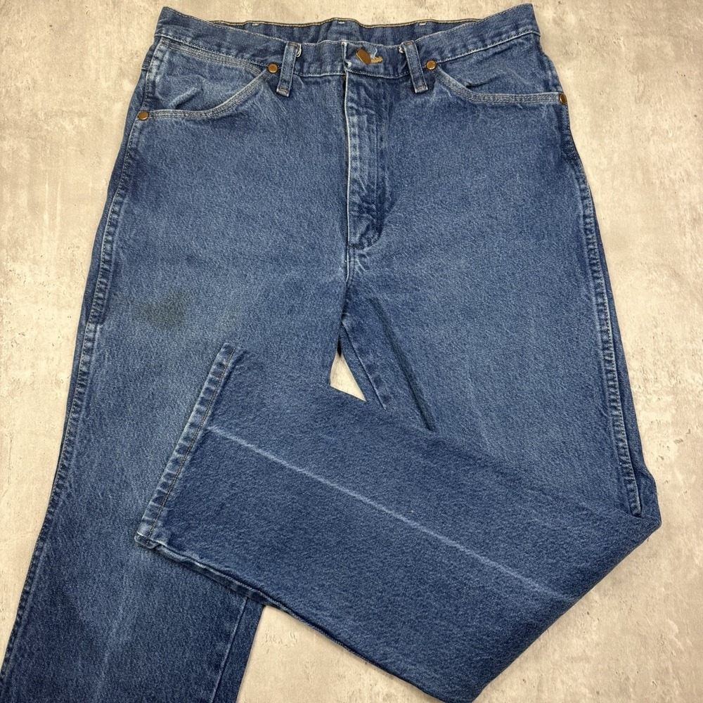 Wrangler Jeans Mens 33x30 Blue 936PWD Cowboy Cut Slim Fit Denim Workwear Western
